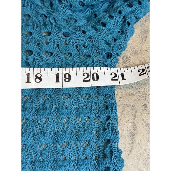 Umgee Women’s Teal Tunic Coverup Sz Large Crochet Lace - Picture 7 of 9